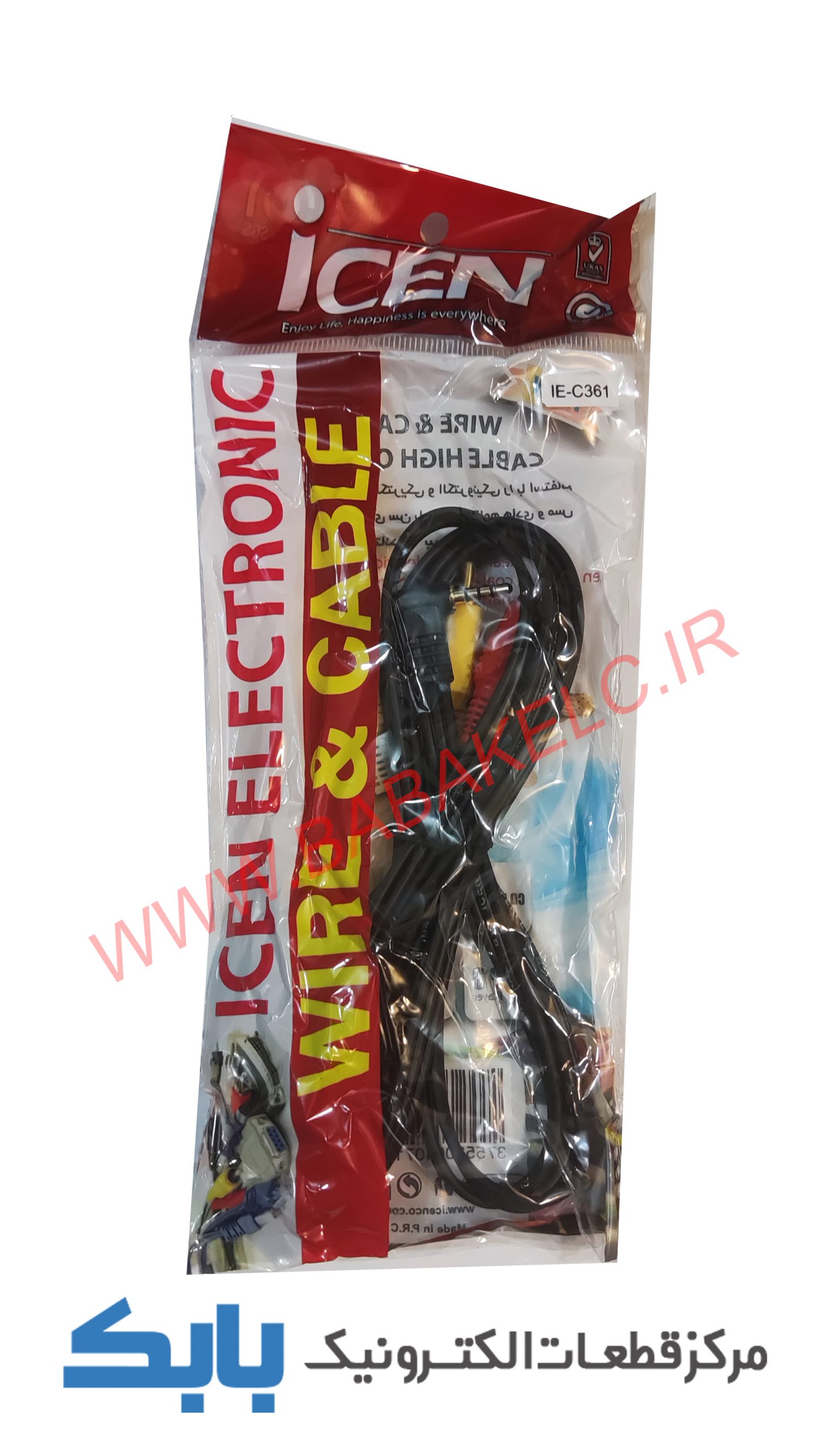 کابل 1 به 3 صدا و تصویر فیش بلند ICEN